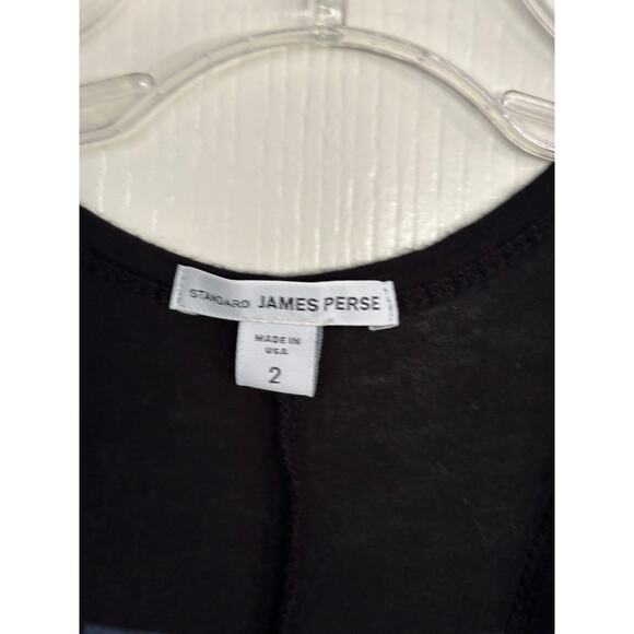 James Perse Women's Black Gray Scoop Neck Striped Print Maxi Dress Size 2 - Picture 3 of 6